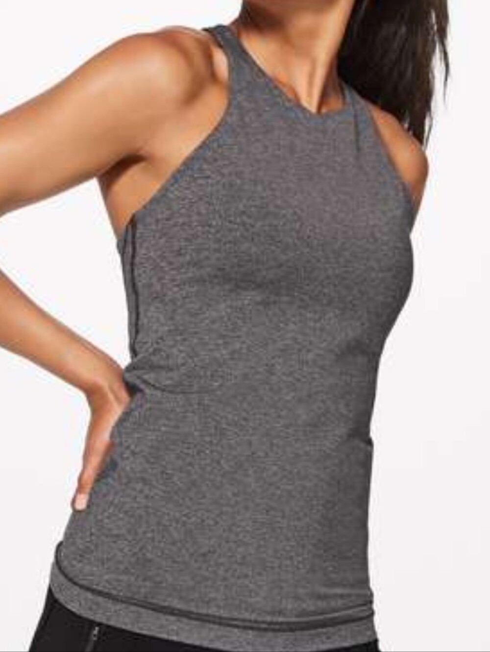 lululemon athletica Charcoal Gray High-Neck Racerback Tank